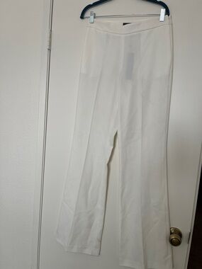 BCBG MaxAzria Cream Wide-Leg Dress Pants